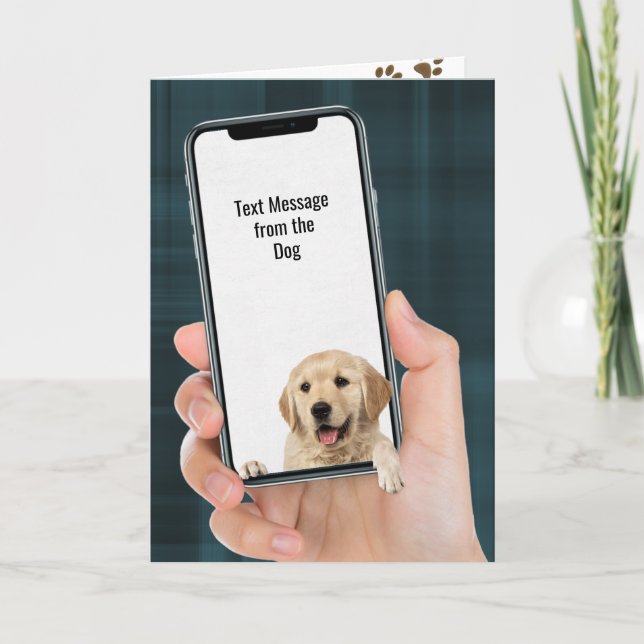 Födelsedagsmeddelande från Hund Kort (Framsida)