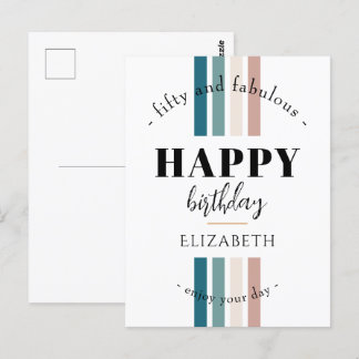 Födelsedagsminimalistisk design i pastellfärger vykort