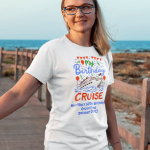 Födelsedagsmonogram Kryssning Ombordstigning  T Shirt