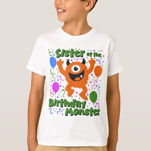 Födelsedagsmonster syster  t shirt (Framsida)