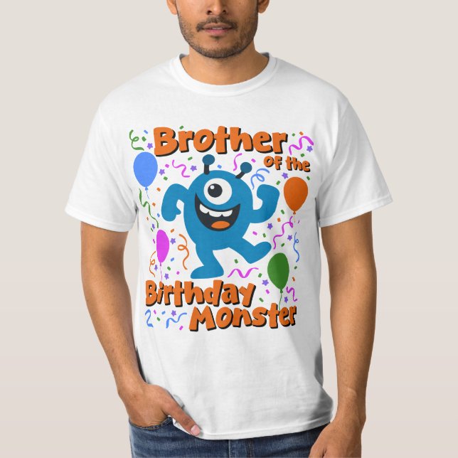 Födelsedagsmonsterbror T Shirt (Framsida)