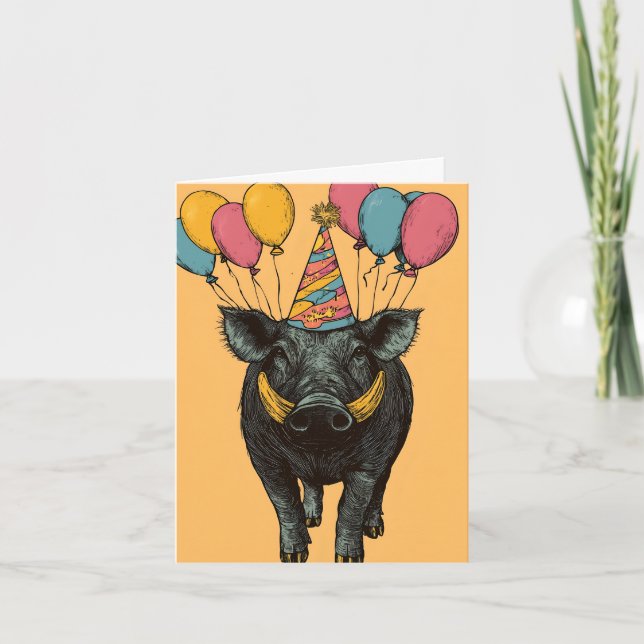 Födelsedagsmorgon med Balloth Birthday Card Kort (Framsida)
