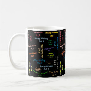 Födelsedagsmugg 6 Oktober Kaffemugg