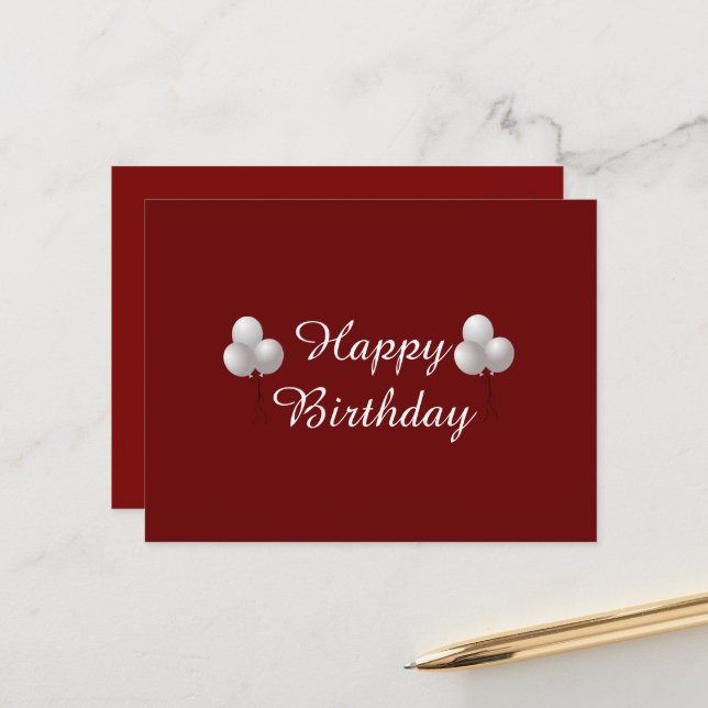 Födelsedagsmugg med ballonger vykort (Fram/Back In Situ)