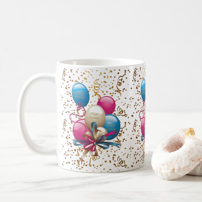 Födelsedagsmuggballonger Kaffemugg (Med munk)