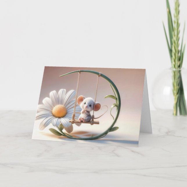 Födelsedagsmus på en Daisy Kort (Framsida)
