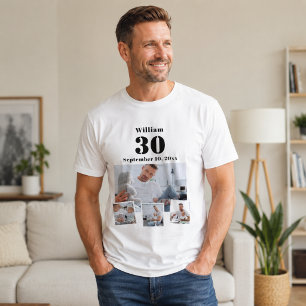 Födelsedagsnamn ålder fotokollage t shirt