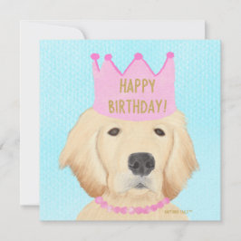 Födelsedagsnotkort för Golden Retriever prinsessa Anteckningskort