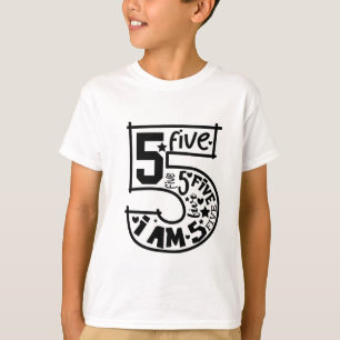 Födelsedagsnummer för pojkar- 5 år t shirt
