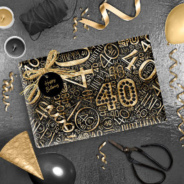 Födelsedagsnummer Ord Cloud 40 C ID270 Presentpapper