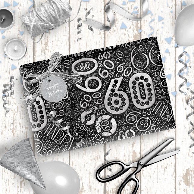 Födelsedagsnummer Ord Cloud 60 D ID270 Presentpapper (Skapare uppladdad)