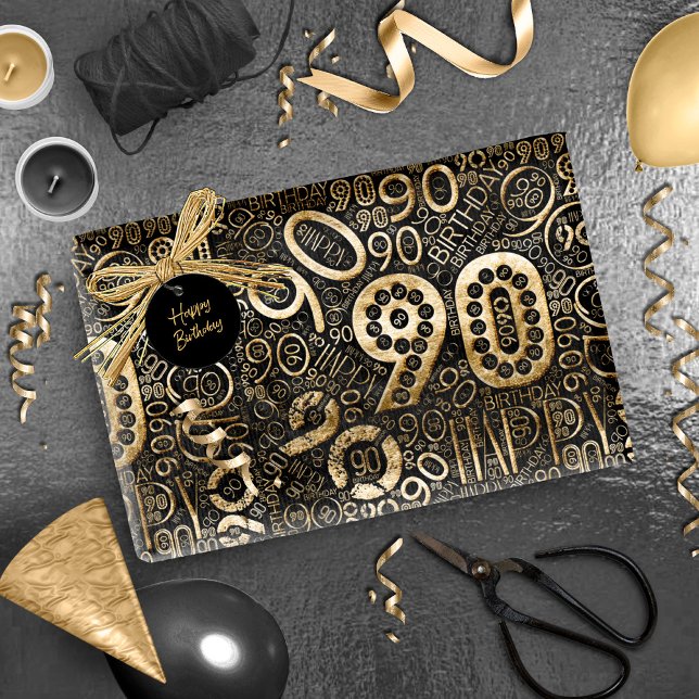 Födelsedagsnummer Ord Cloud Nittio C ID270 Presentpapper (Skapare uppladdad)