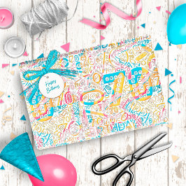 Födelsedagsnummer Ord Cloud Seventy B ID270 Presentpapper