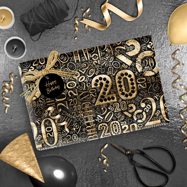 Födelsedagsnummer Ord Cloud Tjugo C ID270 Presentpapper (Skapare uppladdad)