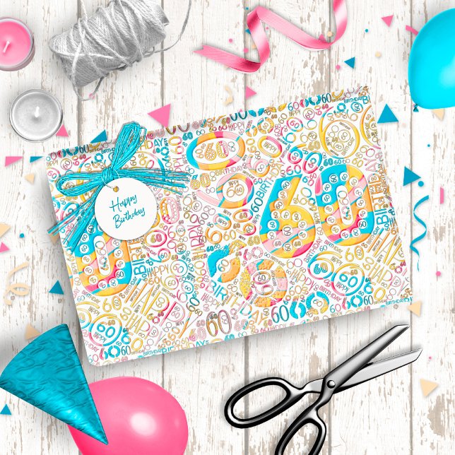 Födelsedagsnummer Ord moln Sextio B ID270 Presentpapper (Skapare uppladdad)