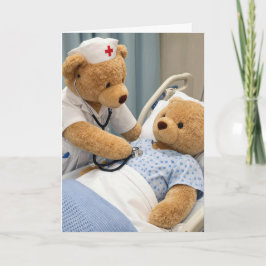 Födelsedagsnurse Teddybjörn med stetoskop  Kort