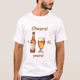 Födelsedagsöl med anpassad ålder T-shirt 