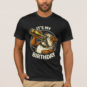 Födelsedagsölklunkande Bulldogg T Shirt