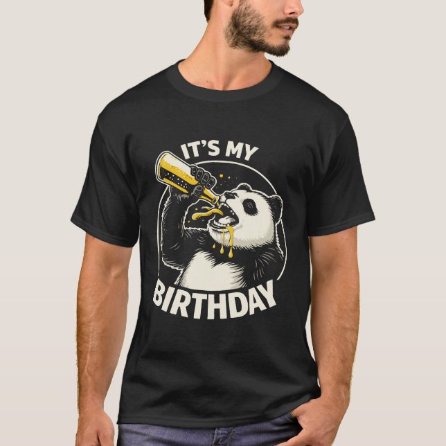 Födelsedagsölknarkande Panda T Shirt (Framsida)