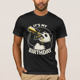 Födelsedagsölknölpande Panda T Shirt