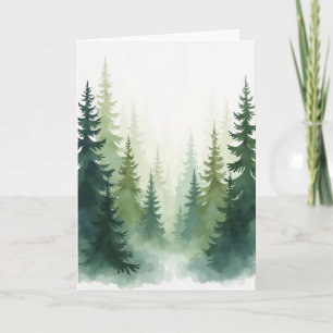Födelsedagsönskan Skog Vattenfärgkort Kort