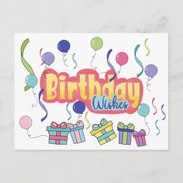 Födelsedagsönskningar Postkort Vykort (Framsida)