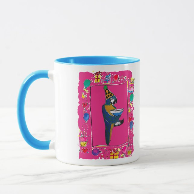 FÖDELSEDAGSPAPAGOJER MUGG (Vänster)