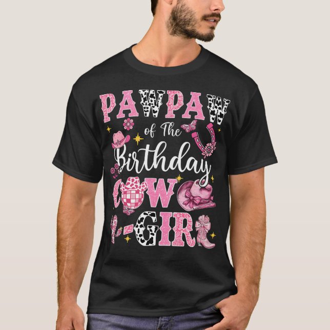 Födelsedagspappen Cow-Girl Rodeo Pawpaw Bday T Shirt (Framsida)
