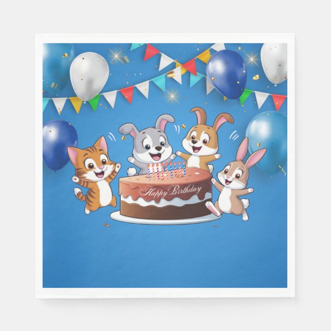 FödelsedagspartietPaper Napkin Pappersservett (Framsidan)