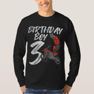 Födelsedagspojke 3 Dirt Bike Coola Motocross 3rd B T Shirt