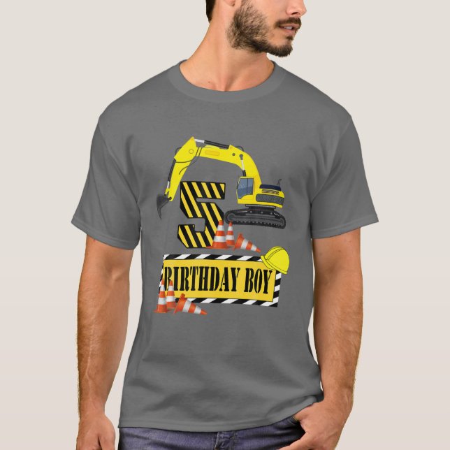 Födelsedagspojke 5:e födelsedagskonstruktion V T Shirt (Framsida)