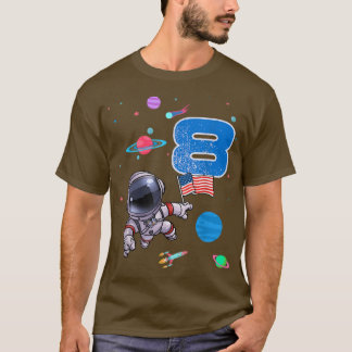 Födelsedagspojke 8 år Ålder Åldersdag Astronaut T Shirt