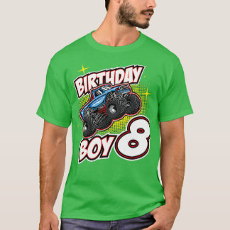 Födelsedagspojke 8 Monster Lastbil Jumping 8:e Jum T Shirt