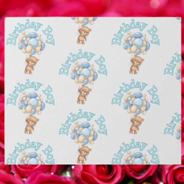 Födelsedagspojke Bear Idea Presentpapper (Make your little one's birthday extra special with our adorable Birthday Boy Bear wrapping paper.)