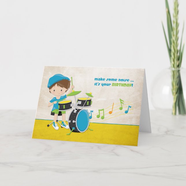 Födelsedagspojke, Drummer, musik Kort (Framsida)