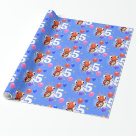 Födelsedagspojke eller flicka 5 Ladybug som slår p Presentpapper