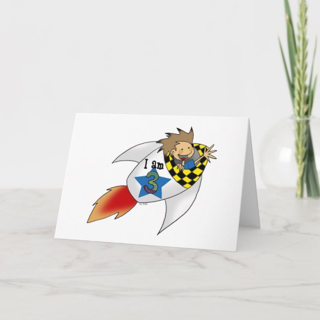 Födelsedagspojke i en raket kort (Framsida)