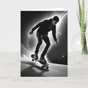 Födelsedagspojke på en skateboard kort