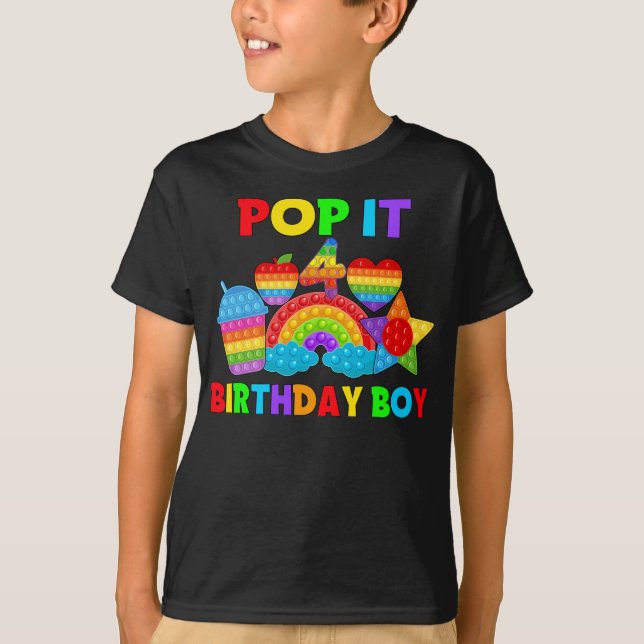Födelsedagspojke Pop 4 T Shirt (Framsida)