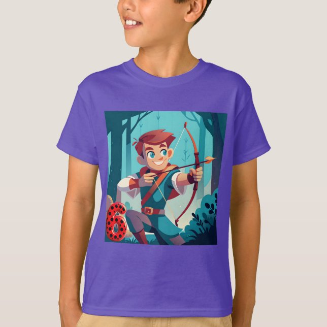 Födelsedagspojke vid 6 t shirt (Framsida)