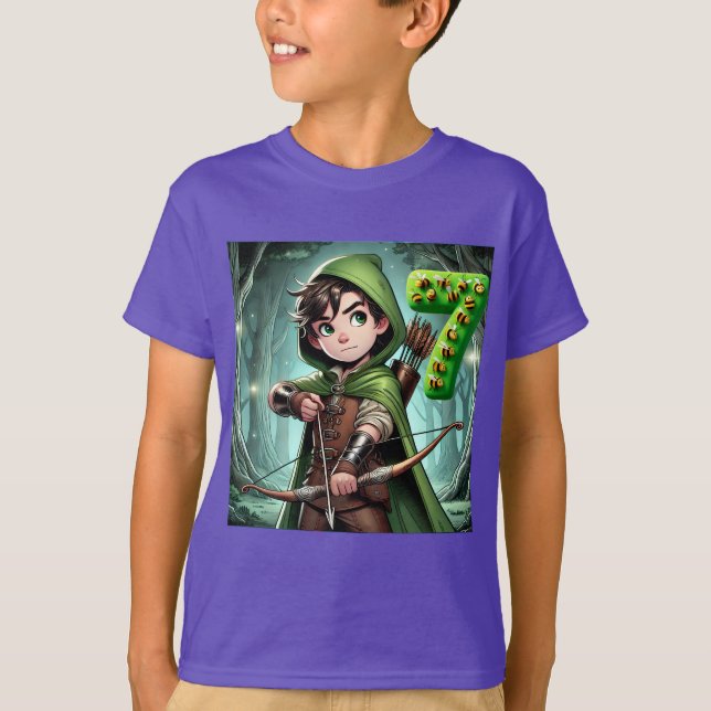 Födelsedagspojke vid 7 t shirt (Framsida)