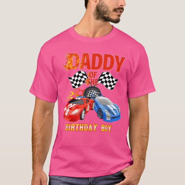 Födelsedagspojken Fire Tävling Wheel Birthday T Shirt (Framsida)