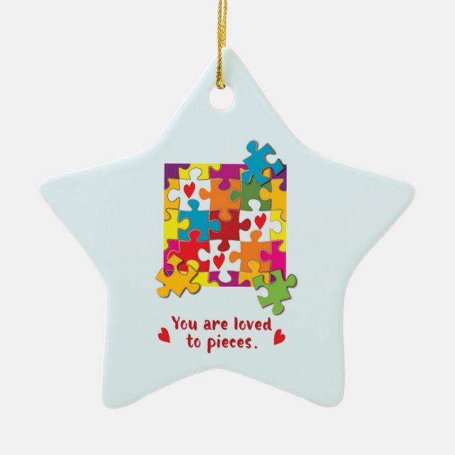 Födelsedagspojken Puzzle Kärlek till Biet Julgransprydnad Keramik (Framsidan)