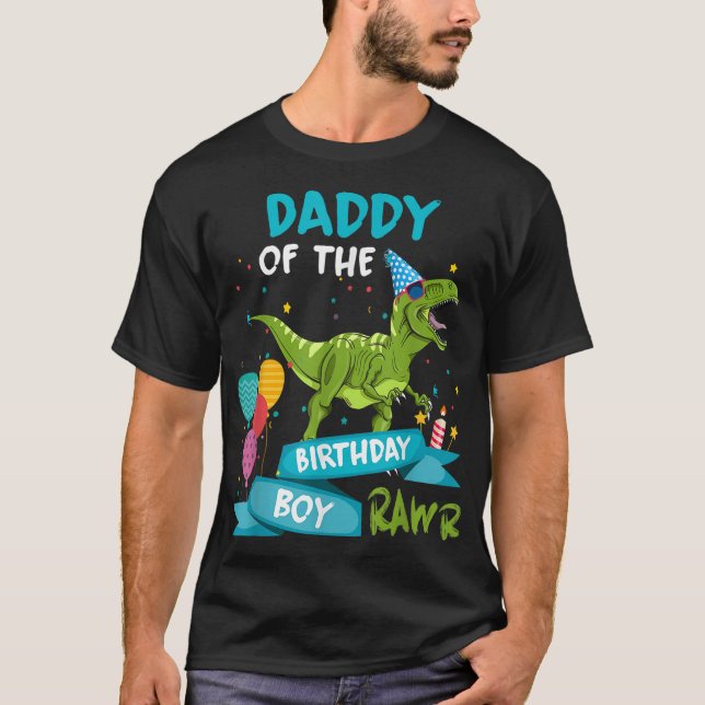 Födelsedagspojken RAWR T-Rex Dinosaur Birt T Shirt (Framsida)