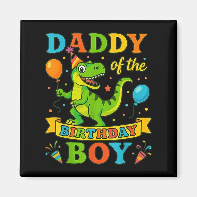 Födelsedagspojken T-rex Dinosaur Birthday Magnet (Framsidan)