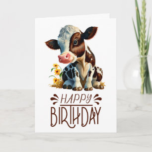 Födelsedagspojkens Daisy Cow Kort