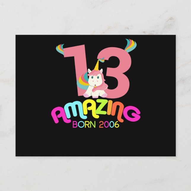 Födelsedagspresent 13 år Fantastisk Sedan 2006  Vykort (Framsida)