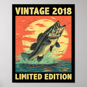 Födelsedagspresent 2018 Fiske Fiskare Född Poster