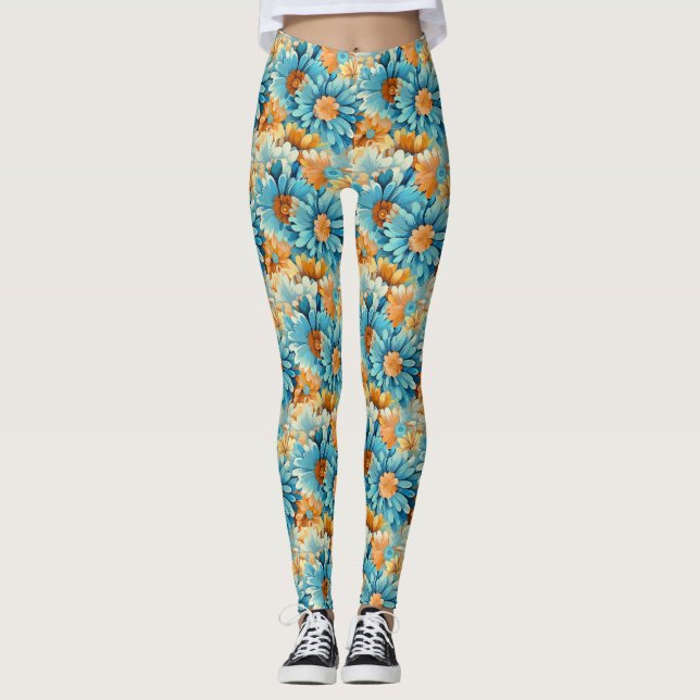 Födelsedagspresent | Färgrik Blommig Leggings (Framsida)