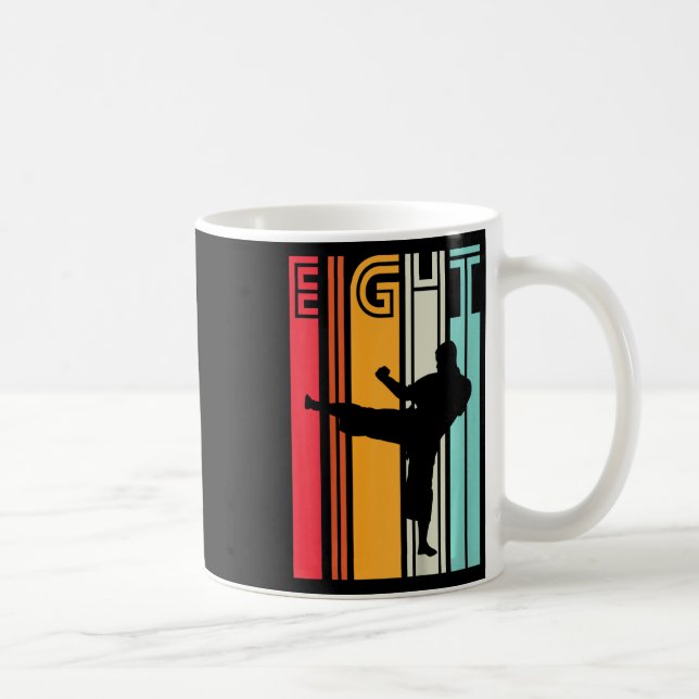 Födelsedagspresent för barn 8 år Karate Retro Taek Kaffemugg (Höger)